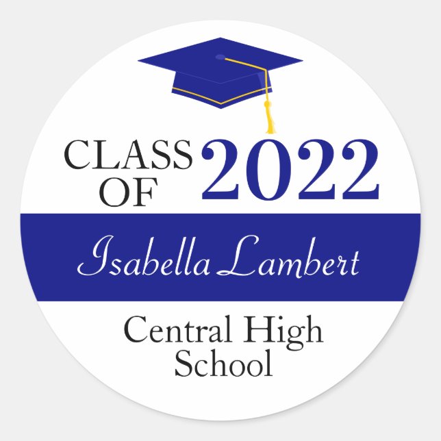 Adesivo Redondo Marinho Azul Festa de formatura Favoritos (Frente)