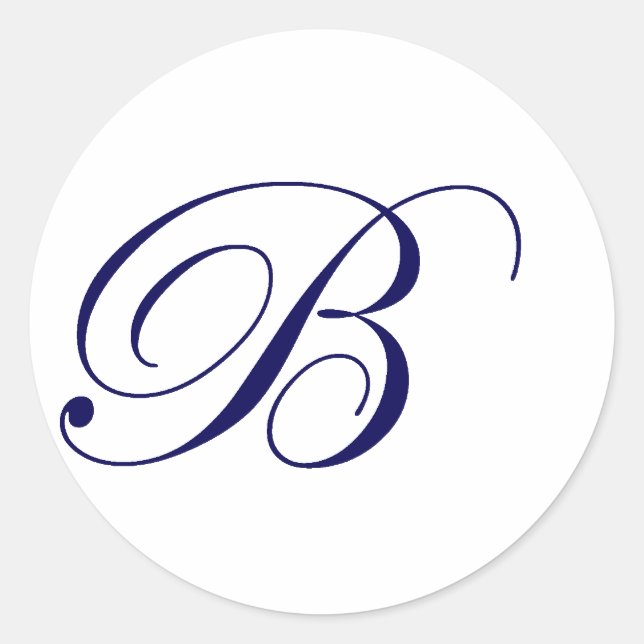 Adesivo Redondo Marinho Azul Monograma B (Frente)