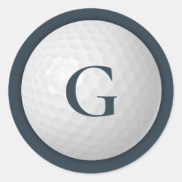 Adesivo Redondo Marinho Azul Monograma Bola de Golfe