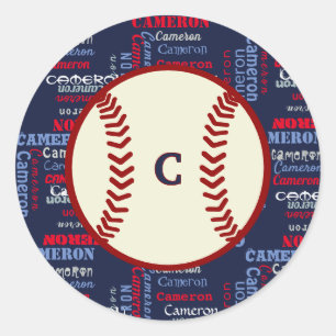 Adesivo Redondo Marinho Azul Monograma Nome Presente Crianças Beis