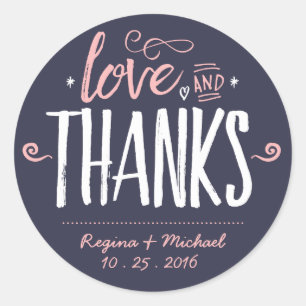 Adesivo Redondo Marinho Azul Pinta Escopa Tipografia Obrigado Stic