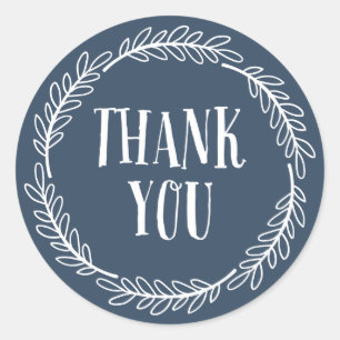 Adesivo Redondo Marinho Azul, Rua Brilhante Obrigado Stickers