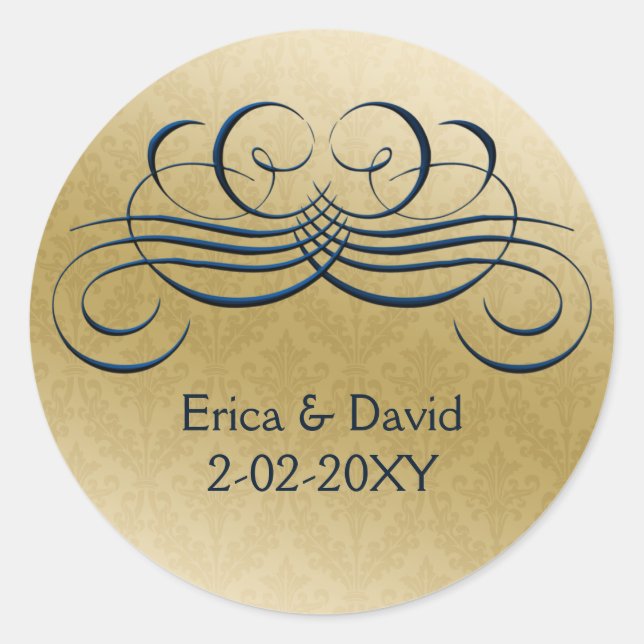 Adesivo Redondo "marinho azul" selo do envelope (Frente)