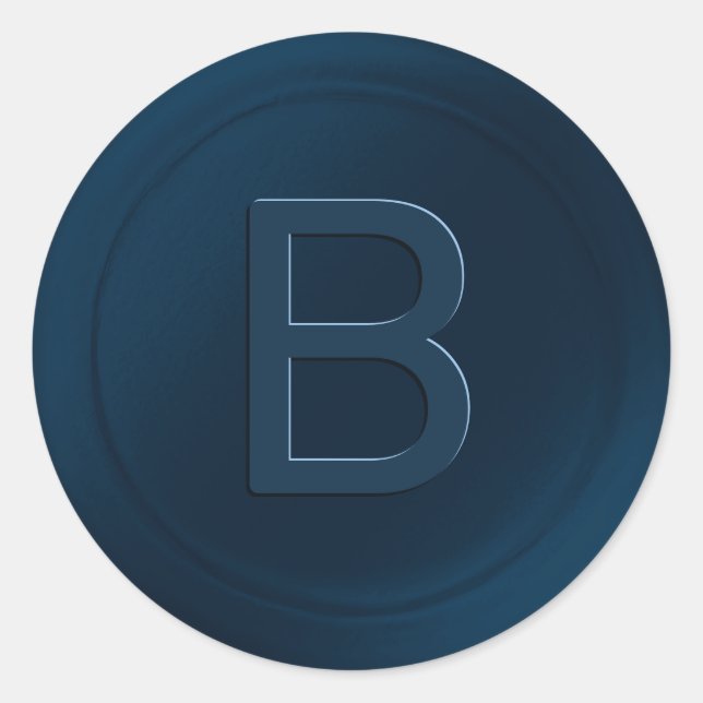 Adesivo Redondo Marinho Azul Solteiro - Letra Cera - Coluna (Frente)