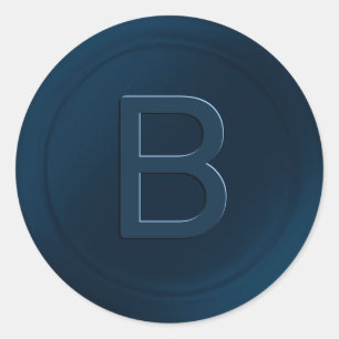 Adesivo Redondo Marinho Azul Solteiro - Letra Cera - Coluna