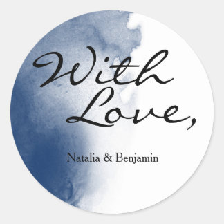 Adesivo Redondo Marinho Azul - Vinheta do Cartão de Brushsalvaguar