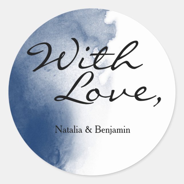 Adesivo Redondo Marinho Azul - Vinheta do Cartão de Brushsalvaguar (Frente)