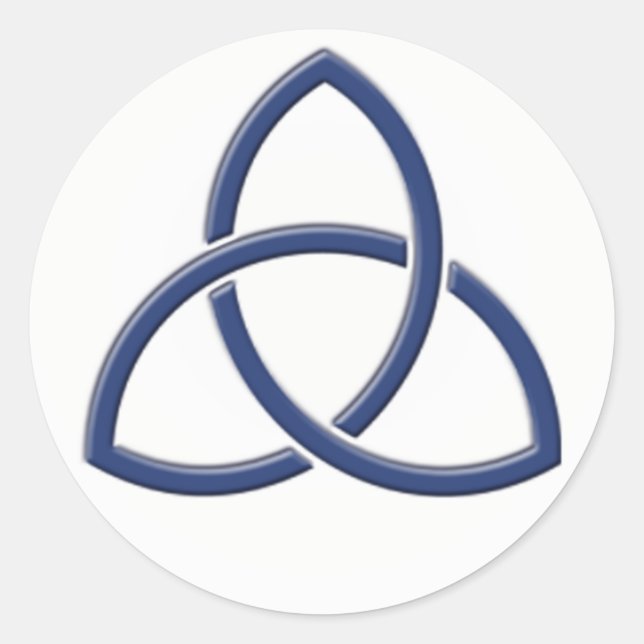 Adesivo Redondo Marinho Blue and White Love Knot Wedker (Frente)