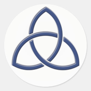 Adesivo Redondo Marinho Blue and White Love Knot Wedker