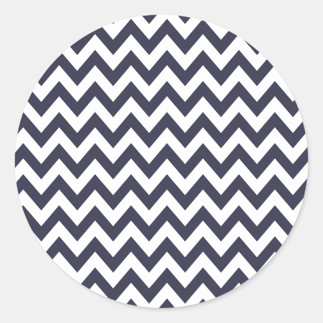 Adesivo Redondo Marinho Blue Chevron Stickers (Frente)