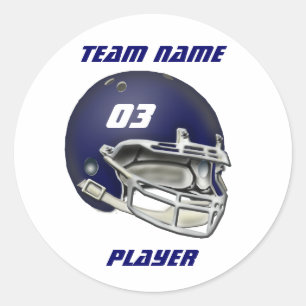 Adesivo Redondo Marinho Blue Football Helmet Sticker