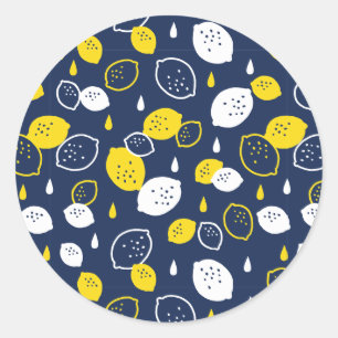Adesivo Redondo Marinho Blue Lemon Art - Refrescando o Citrus Desi