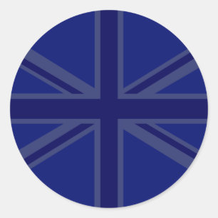 Adesivo Redondo Marinho Blue Union Jack Decor