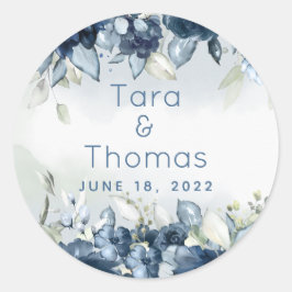 Adesivo Redondo Marinho Cascading Rosas Peonies Greenery Casamento