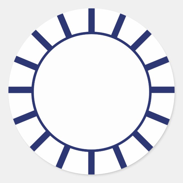 Adesivo Redondo Marinho Chic Stripe (Frente)