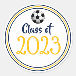 Adesivo Redondo Marinho de ano de classe e graduação Dourada