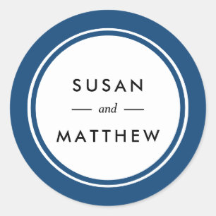 Adesivo Redondo Marinho de borda espessa clássico personalizado az