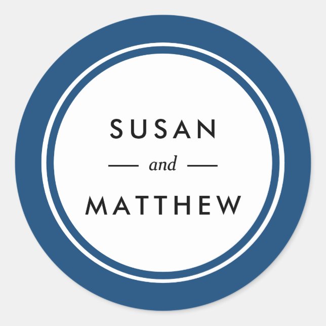 Adesivo Redondo Marinho de borda espessa clássico personalizado az (Frente)