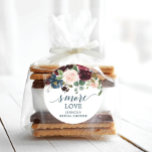 Adesivo Redondo Marinho De Borgonha S'More Love - Favor Dos Autoco<br><div class="desc">Use este encantador adesivos de amor em molhos saborosos de seus favores! Fácil de editar o nome e o evento. Excelente para chás de fraldas,  chás de panela e casamentos! Veja toda a coleção de Marinhos Burgundy para obter mais itens correspondentes!</div>
