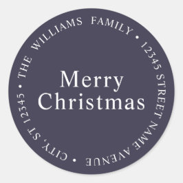 Adesivo Redondo Marinho de Natal Simples