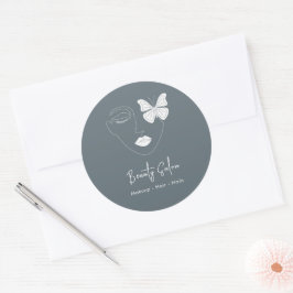 Adesivo Redondo Marinho de tendências de salão de beleza profissio