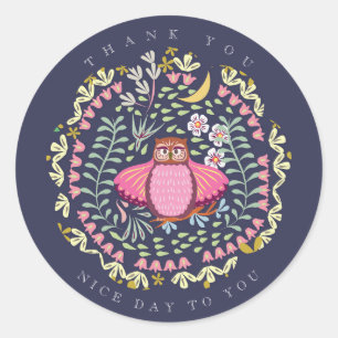 Adesivo Redondo Marinho do Owl Folk