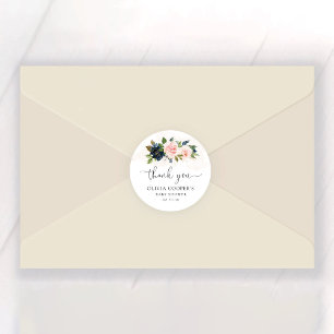 Adesivo Redondo Marinho e Chá de fraldas Floral Cor-de-Rosa Esbran