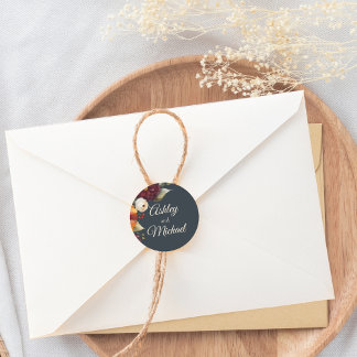 Adesivo Redondo Marinho e flor amarela