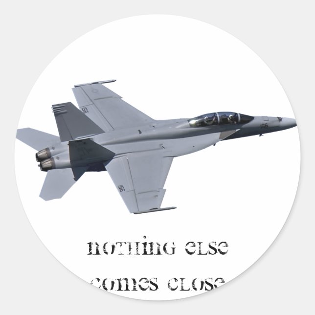 Adesivo Redondo MARINHO F-18 Super Hornet Sticker (Frente)