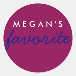 Adesivo Redondo Marinho magenta favorito Maroon azul personalizado