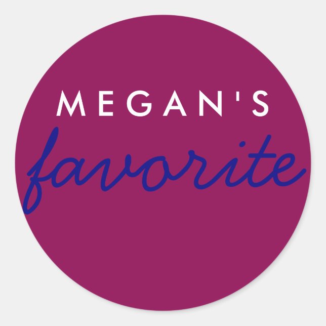Adesivo Redondo Marinho magenta favorito Maroon azul personalizado (Frente)