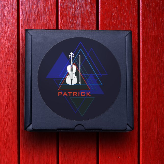 Adesivo Redondo Marinho Moderno e Masculino Blue Music Designer (Criador carregado)