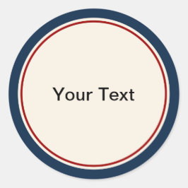 Adesivo Redondo Marinho náutico e fronteira vermelha