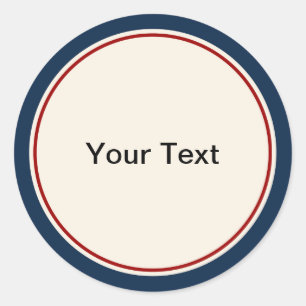 Adesivo Redondo Marinho náutico e fronteira vermelha