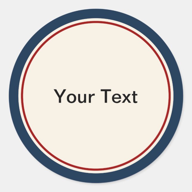 Adesivo Redondo Marinho náutico e fronteira vermelha (Frente)