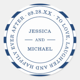 Adesivo Redondo Marinho Náutico Se Estica Feliz Após Casamento