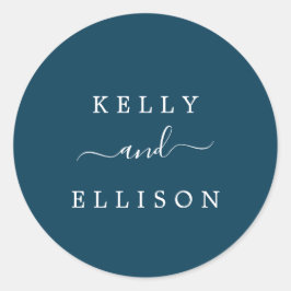 Adesivo Redondo Marinho, primavera, selos azuis e brancos