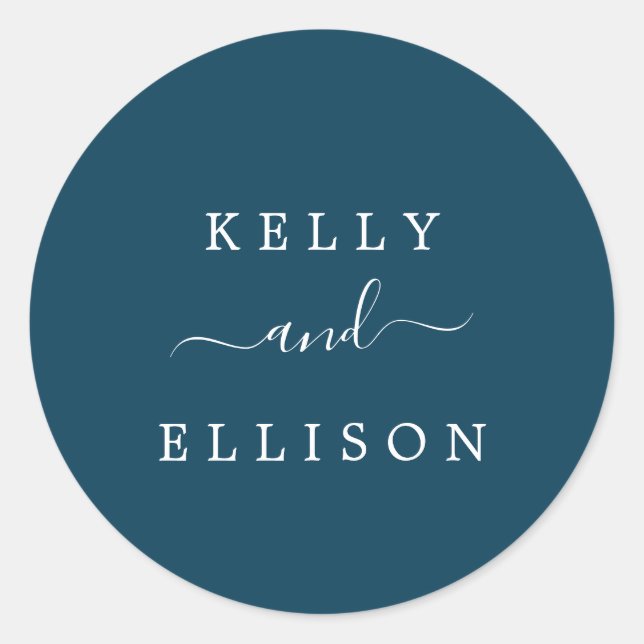 Adesivo Redondo Marinho, primavera, selos azuis e brancos (Frente)