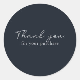 Adesivo Redondo Marinho profundo Obrigado pela sua compra