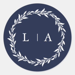 Adesivo Redondo Marinho Russo Simples Verde Moderno Azul