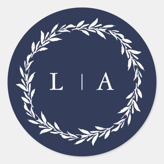 Adesivo Redondo Marinho Russo Simples Verde Moderno Azul (Frente)