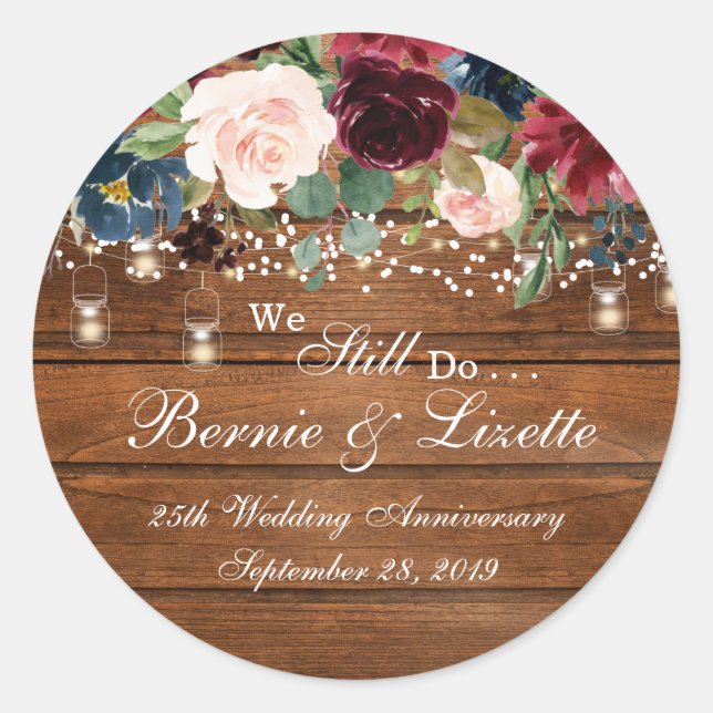 Adesivo Redondo Marinho Rustic Burgundy (Frente)