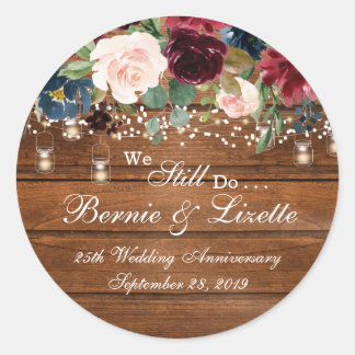 Adesivo Redondo Marinho Rustic Burgundy