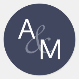 Adesivo Redondo Marinho, selos de envelopes azuis e brancos