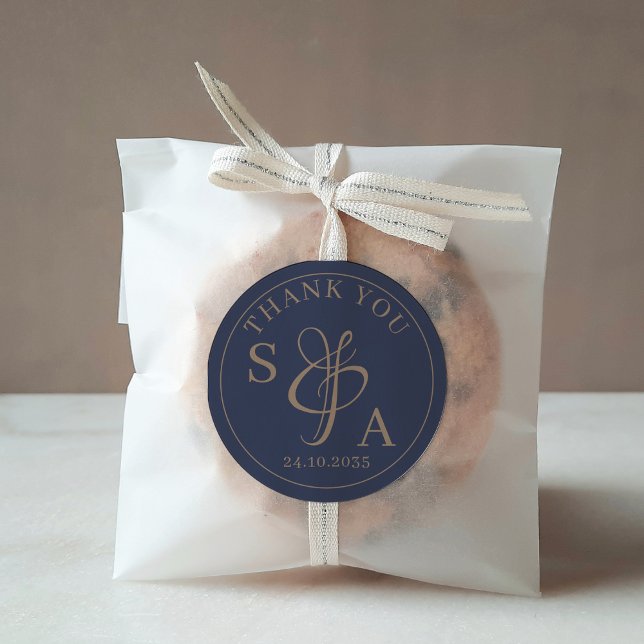 Adesivo Redondo Marinho Simples Moderno e Favor de Casamento Doura (Criador carregado)