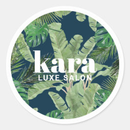 Adesivo Redondo Marinho Tropical Moderna Boutique Salon Designer