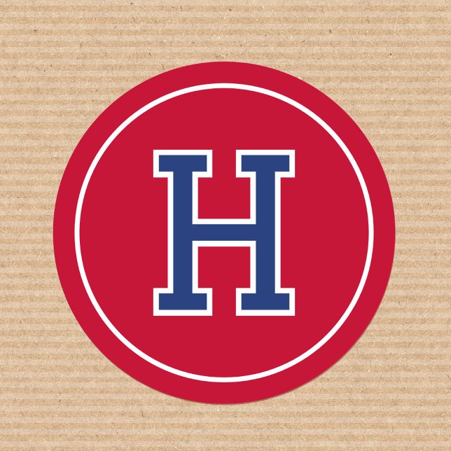 Adesivo Redondo Marinho Vermelho para Imagens Retroativas do Monog (Criador carregado)