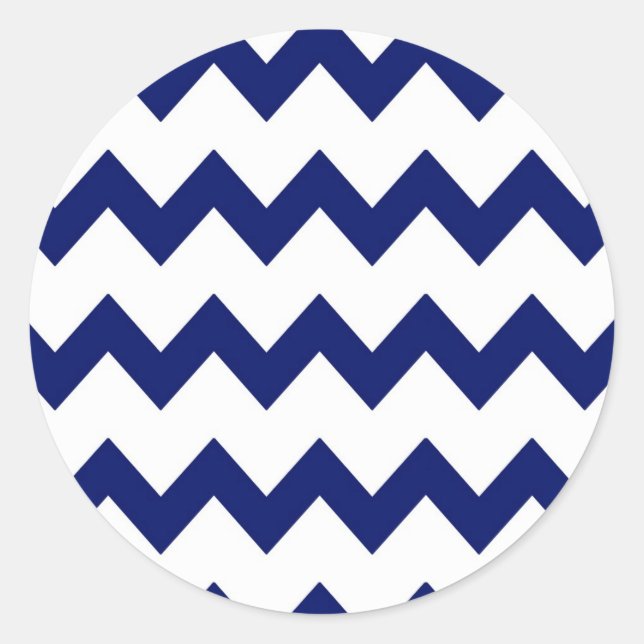 Adesivo Redondo Marinho White Chevrons Sticker (Frente)