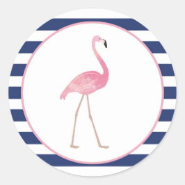 Adesivo Redondo Marinhos Flamingo Sticker
