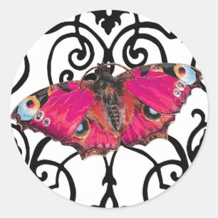 Adesivo Redondo Mariposa (Borboleta) ~